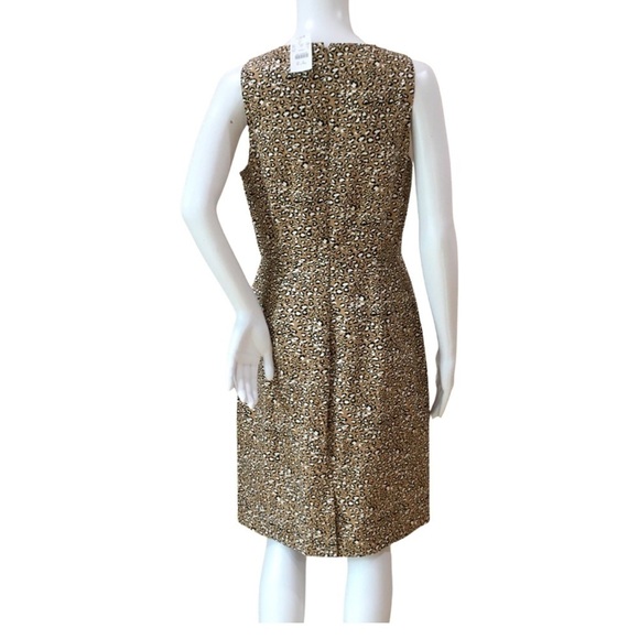 J.Crew Sheath Dress Brown animal print L6833 new - Picture 2 of 8